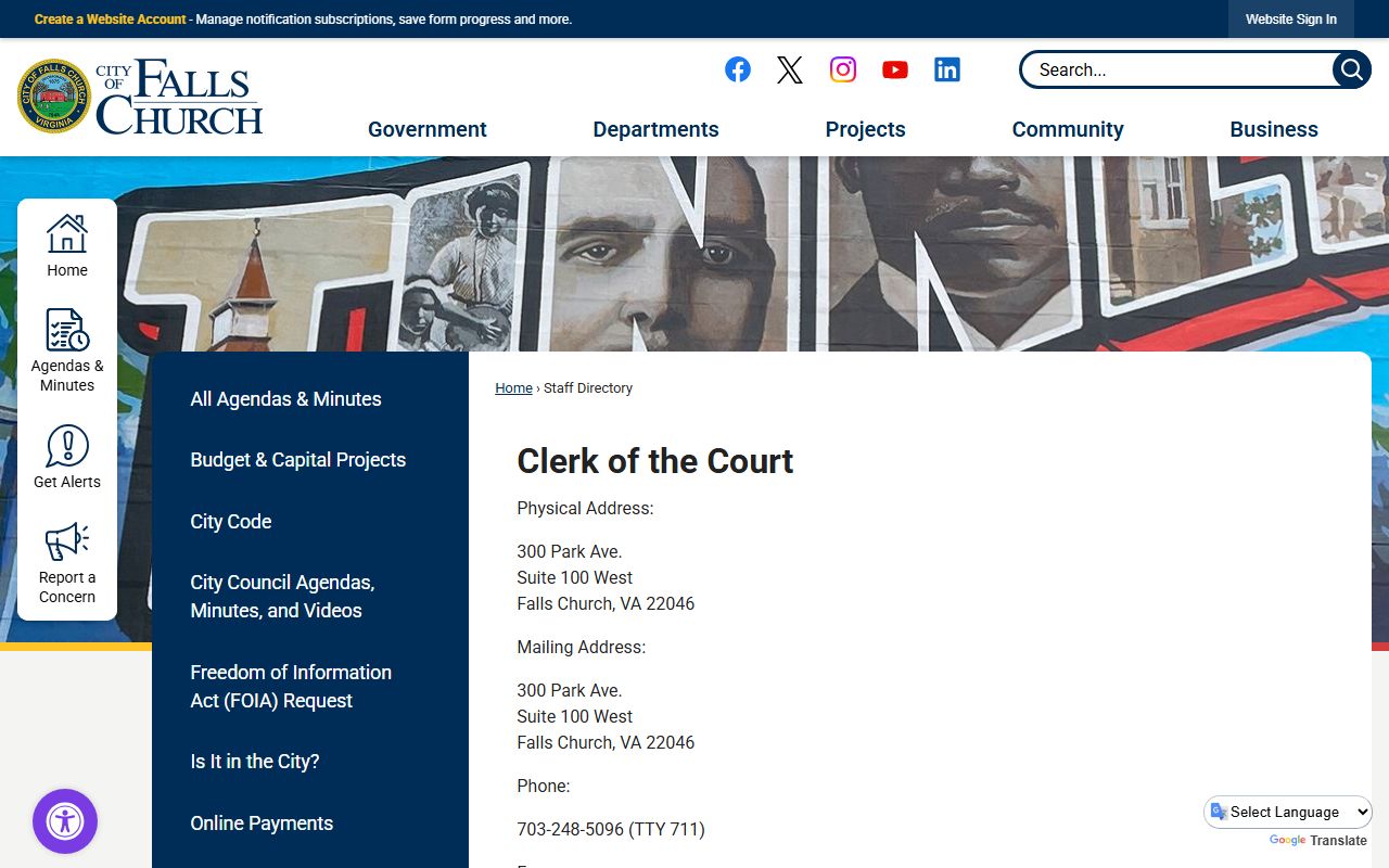 Falls Church Virginia divorce records circuit court clerk office