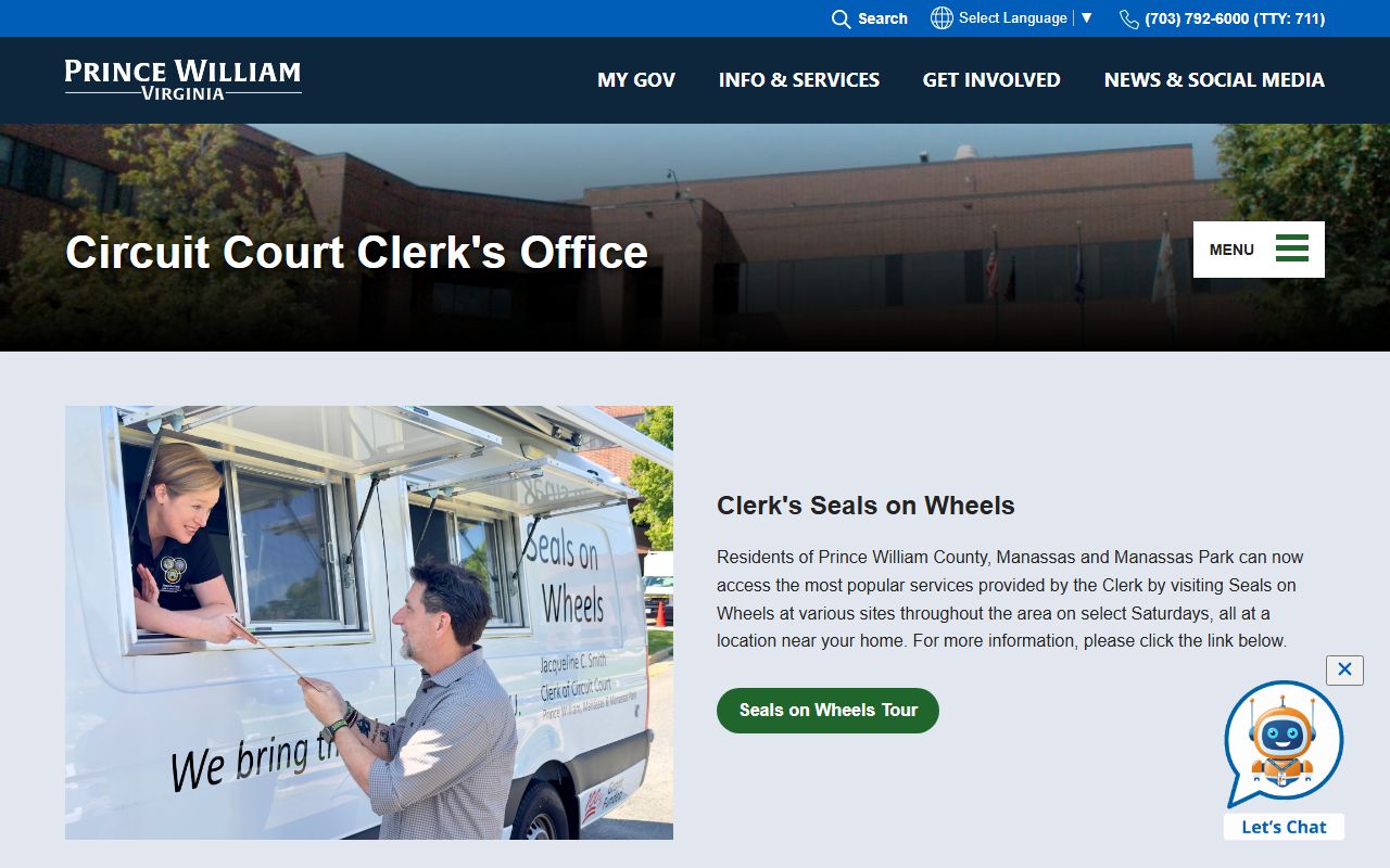 Prince William County circuit court Manassas divorce records