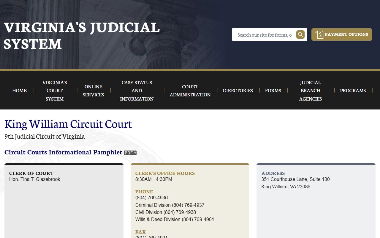 king william county circuit court divorce records