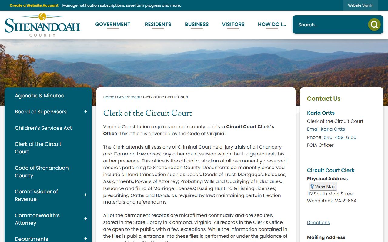 shenandoah county 26th judicial circuit case information